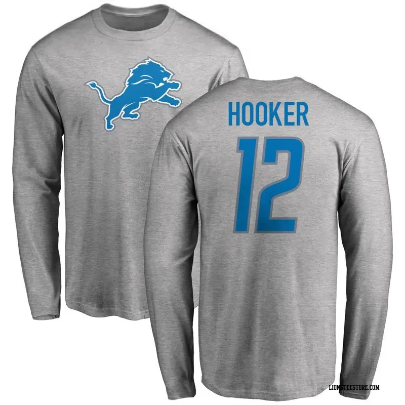 Hendon Hooker Detroit Lions Women's Name & Number Logo Slim Fit Long Sleeve  T-Shirt - Ash