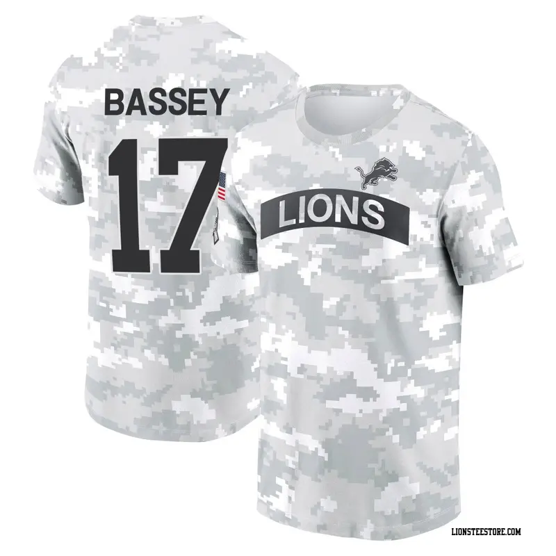 Men's Detroit Lions ＃17 Essang Bassey Camo Arctic 2024 Salute to Service Performance T-Shirt