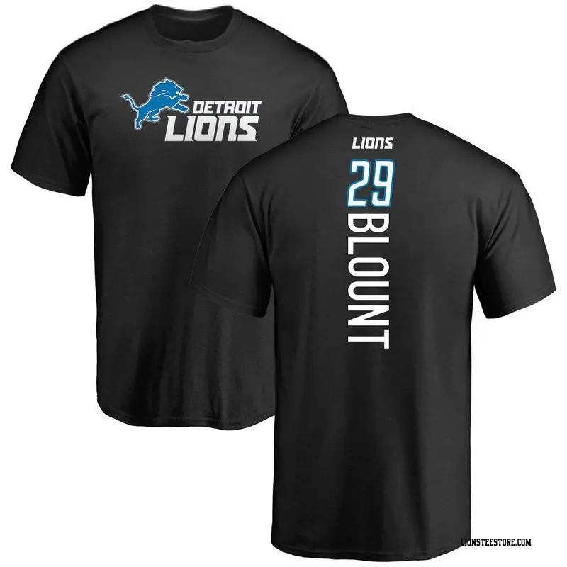 Men's Detroit Lions ＃29 LeGarrette Blount Black Backer T-Shirt