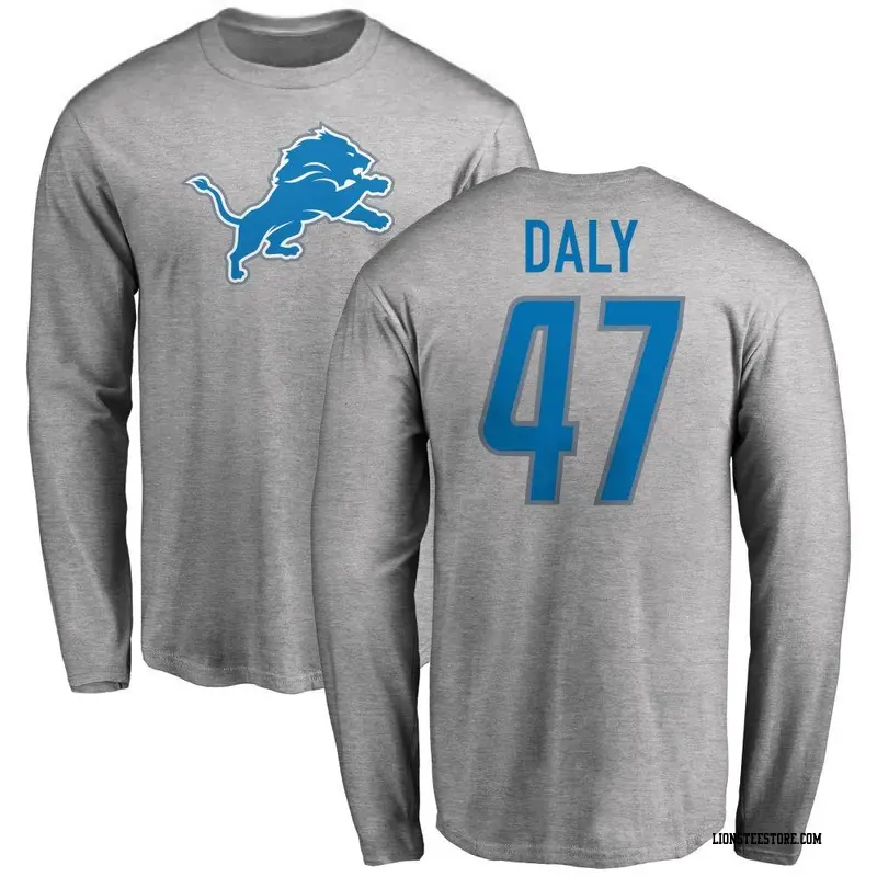 Aidan Hutchinson Detroit Lions Men's Name & Number Logo Long Sleeve T-Shirt  - Ash