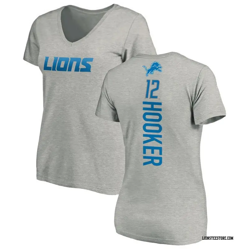 Hendon Hooker Detroit Lions Women's Name & Number Logo Slim Fit Long Sleeve  T-Shirt - Ash