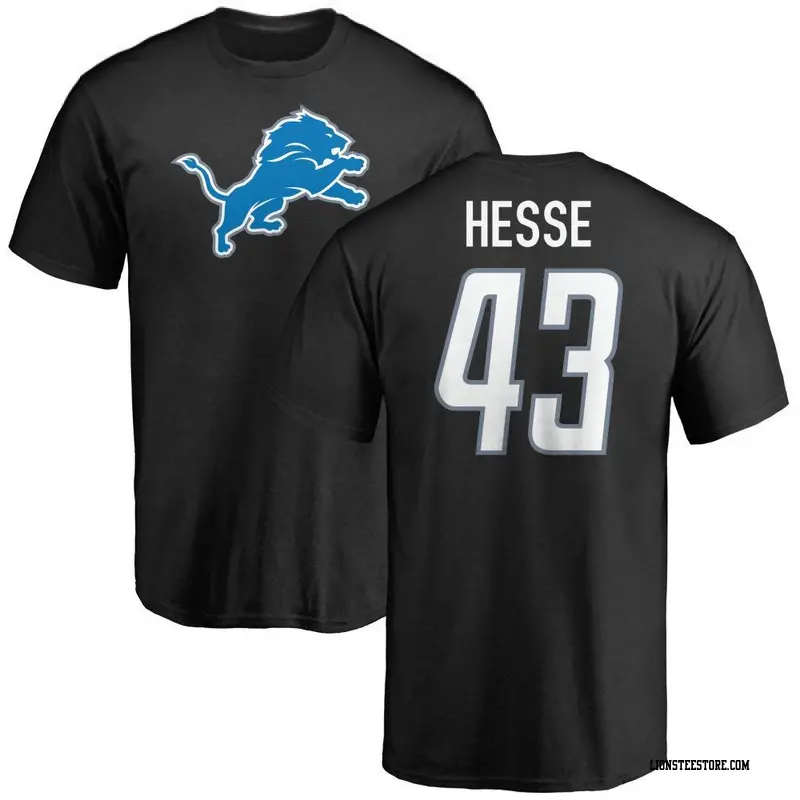 Youth Detroit Lions ＃43 Parker Hesse Black Name & Number Logo T-Shirt