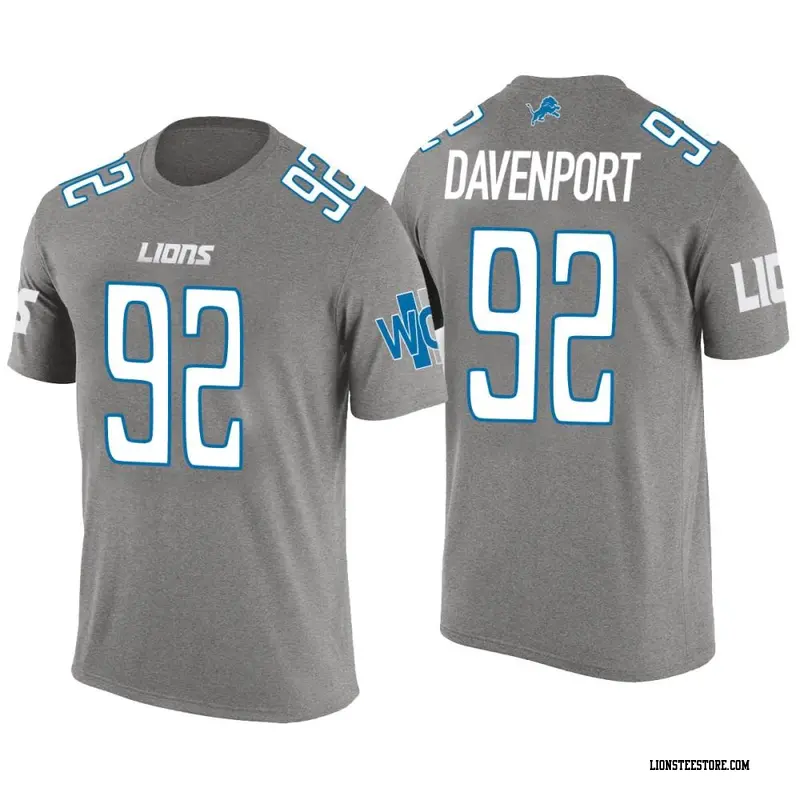 Youth Detroit Lions ＃92 Marcus Davenport Gray Color Rush T-Shirt